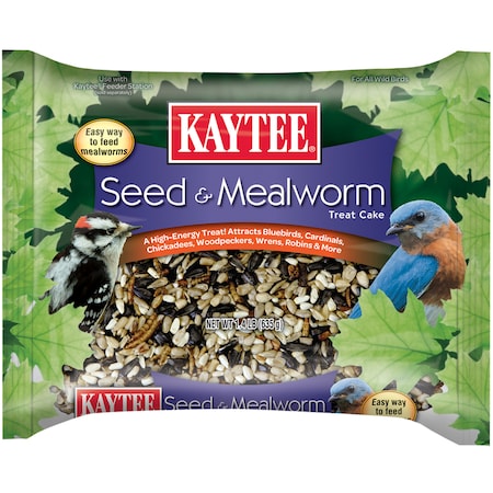 Kaytee Products Kaytee Assorted Species Seed and Mealworm Seed Cake 1.4 lb 100528690